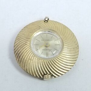 Vintage Lucerne Pendant Watch, Automatic, Gold Tone Radiant Design Case, AS IS
